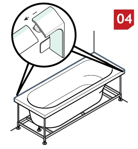 assembly 4 Exa-Lent XX Bordoflex acrylic joint strip for bath tub and shower tray